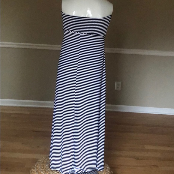 GAP knit tube midi dress navy and white stripe - Picture 2 of 6